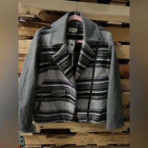 Anthropologie Eleven Paris NWT tweed look woven jacket with wool. Gorgeous sz L
